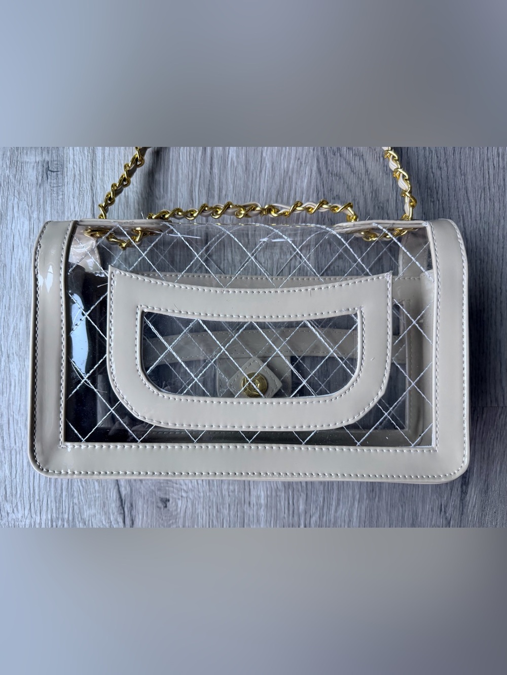 FULL SET Brand NEW Chanel Transparent Bag w
Beige Patent Leather & Gold Hardware - Picture 6 of 15